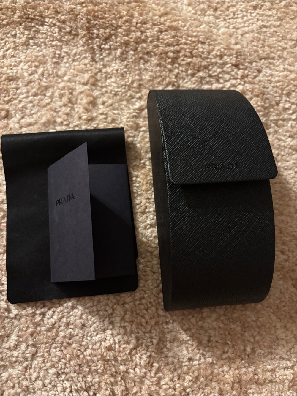 New Prada Black Saffiano Leather Men’s Sunglasses Case